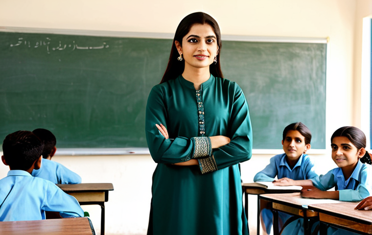 **

"A professional Urdu-speaking teacher in a modest, traditional Shalwar Kameez, standing in front of a classroom of eager students, fully clothed, appropriate attire, safe for work, family-friendly, perfect anatomy, natural proportions, warm and inviting atmosphere, educational setting"

**